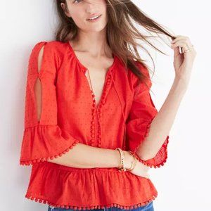 Madewell Peekaboo Pom-Pom Top